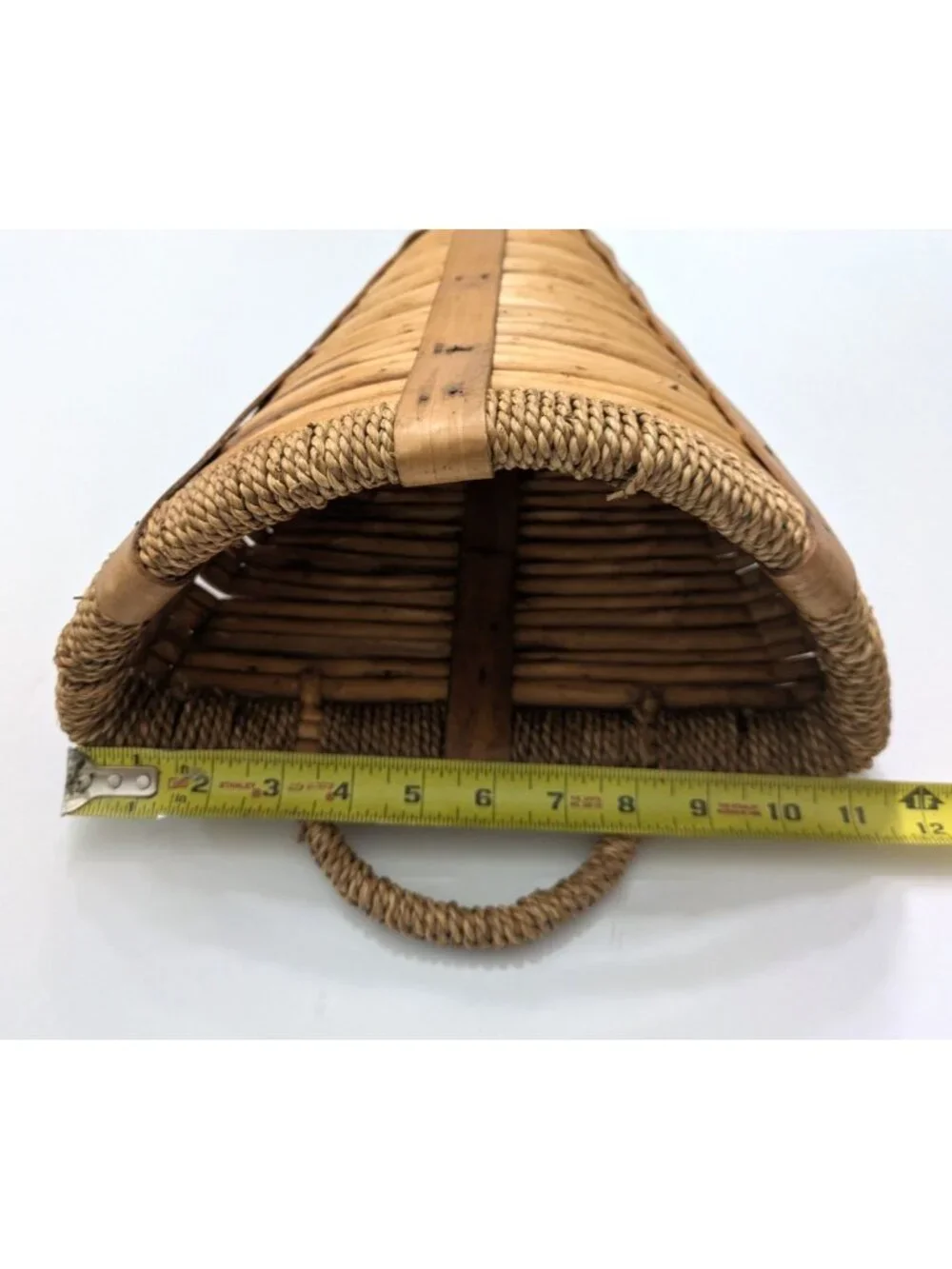 Vintage Bamboo Wall Hanging Planter Basket Set of 2 Cone Shaped 12